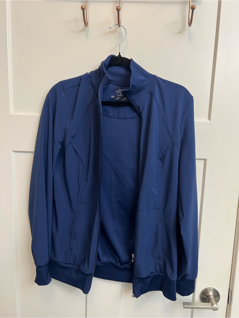 Cherokee Infinity Deep Blue Full Zip Scrub Jacket Nurse Medical Activewear